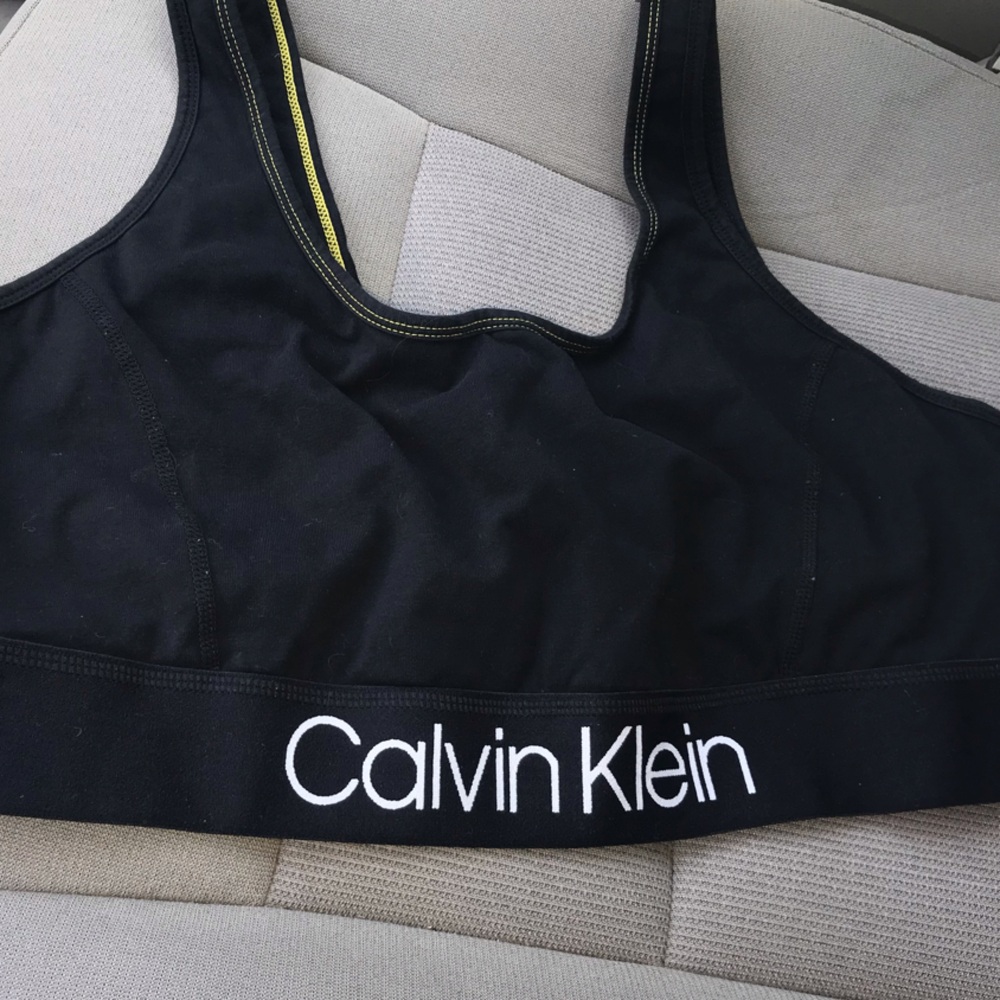 Calvin Klein XL sports bra PERFORMANCE Black Logo Waist BAND extra large
